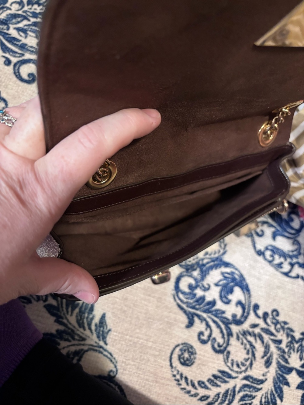 Coach Crinkle Metallic Leather Cassidy Crossbody Bag in Rose Gold - Picture 3 of 14